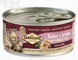 CARNILOVE - CAT CAN - TURKEY & SALMON FOR KITTENS - 100G 