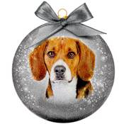 Boule de Noël givrée Beagle