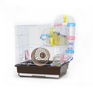 Cage hamster BART 34.5 x 28 x 37 cm Maison + roue + chelle + mangeoire + tubes