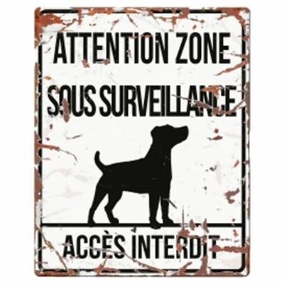 WARNING SIGN SQUARE JACK RUSSEL F blanc