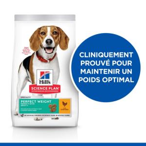 Hill's Science Plan Adult Perfect Weight croquettes pour chien au poulet 12kg