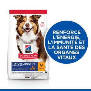 Hill's Science Plan croquettes pour Chien Adulte Mature 7+ Medium au Poulet 2,5kg