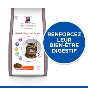 Hill's Vet Essentials Healthy Digestive Biome croquettes pour chat au saumon 1,5kg