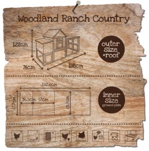 WOODLAND POULAILLER RANCH COUNTRY 198x76x122cm