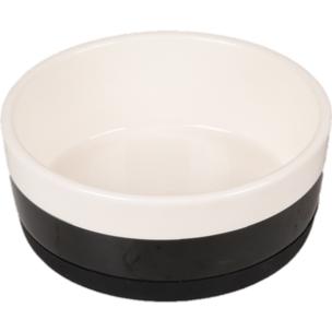 GAMELLE CHIEN DUKE CERAMIQUE ANTIDERAPANT NOIR/BLANC 14CM 420ML