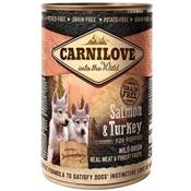 CARNILOVE (CANS) Wild Meat Salmon & Turkey for puppies 400g (Sans Céréales)