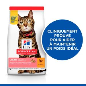 Hill's Science Plan Adult Light croquettes pour chat au poulet 1,5kg