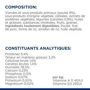 Hill's PRESCRIPTION DIET Gastrointestinal Biome Mijotés pour Chien Poulet & Carottes 354 g