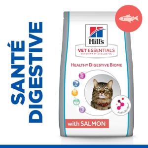 Hill's Vet Essentials Healthy Digestive Biome croquettes pour chat au saumon 1,5kg
