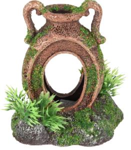 1 DECOR AQUARIUM MOZA CRUCHE+PLANTE 10x7x11CM