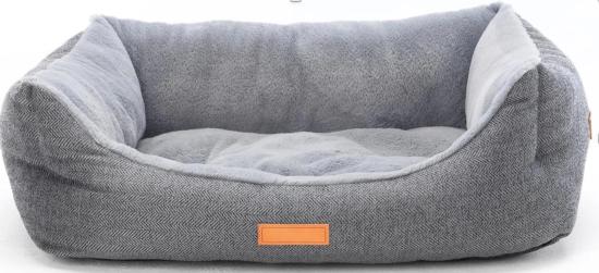 CORBEILLE HERRINGBONE 63x50xh:20cm GRIS