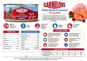 CARNILOVE -CAT CAN - PATE TURKEY & SALMON - KITTENS -100G