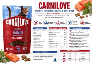 CARNILOVE -CAT CRUNCHY -SNACK SALMON ENRICHED CATNIP -50G
