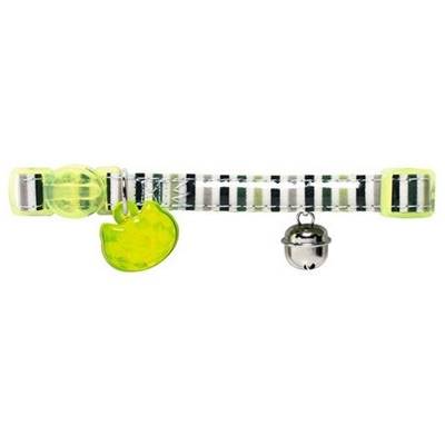 Collier Chat Glossy Stripes Avec Clochette Vert Collier Chat Glossy Stripes Avec Clochette Vert