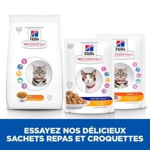 Hill's Vet Essentials Mature Multipack 12 sachets repas pour chat poulet 85g