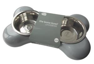 GAMELLE THE BONE DOUBLE BOL CHIEN SMALL GRIS