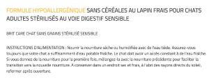 BRIT CARE CHAT STERILIZED SENSITIVE 2KG