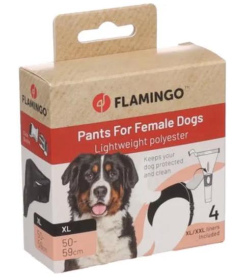 CULOTTE CHIEN SASHA NOIR XL + 4 SERVIETTES