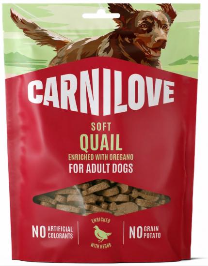 CARNILOVE -DOG SOFT - SNACK QUAIL ENRICHED OREGANO -200G