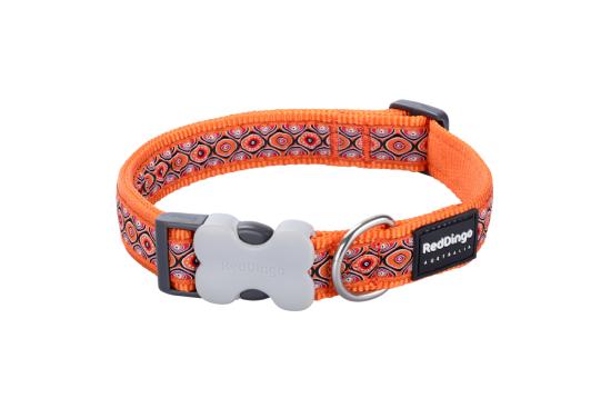 RED DINGO Dog collier Snake Eyes Orange XS 12mm x 20-32cm