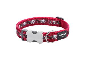 RED DINGO Dog collier Skull & Roses Red XS 12mm x 20-32cm