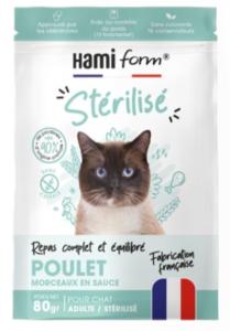 HAMIFORM REPAS COMPLET CHAT STERILISÉ POULET – 80 gr