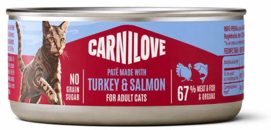 CARNILOVE -CAT CAN - PATE TURKEY & SALMON - 100G
