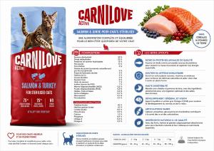 CARNILOVE ACTIVE CAT DRY -SALMON & TURKEY - STERILISED ADULT ALL BREEDS -6KG