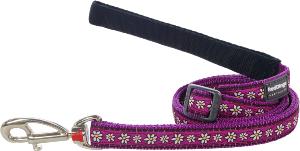 RED DINGO Dog laisse Design Daisy Chain Purple S 15mm x 1.8m