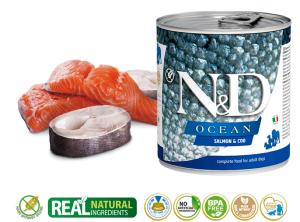 N&D CHIEN OCEAN SAUMON & MORUE 285 GR