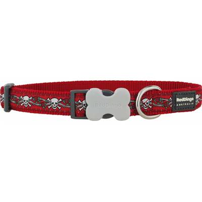 RED DINGO Dog collier Design Skull & Roses Red M 20mm x 31-47cm