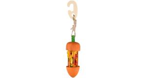 JOUET RONGEUR WARIS PENDENTIF CAROTTE ORANGE & LUFFA DIA. 4,5x23CM