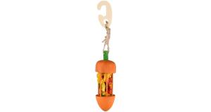 JOUET RONGEUR WARIS PENDENTIF CAROTTE ORANGE & LUFFA DIA. 4,5x23CM