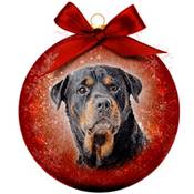 Boule de Noël givrée Rottweiler