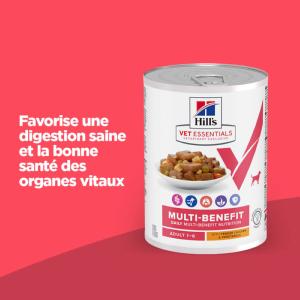 Hill's Vet Essentials Chien Multi-Benefit Adult1+ Poulet&Légumes 363g