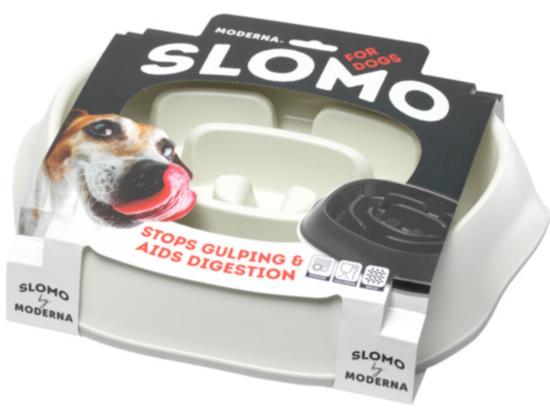 MODERNA Gamelle anti glouton SLOMO 475 ml BLANCHE