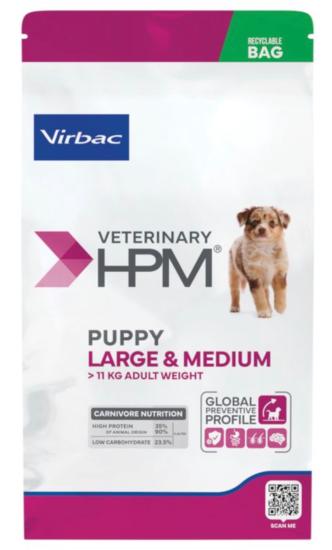 VETERINARY HPM PUPPY LARGE & MEDIUM DOG Sac 12 kg