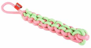 Coockoo Jouet pour chien avec corde tressée TWISTING TUGGER Vert/rose 45CM