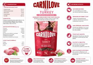 CARNILOVE -CAT SOFT - SNACK TURKEY ENRICHED CATNIP -50G