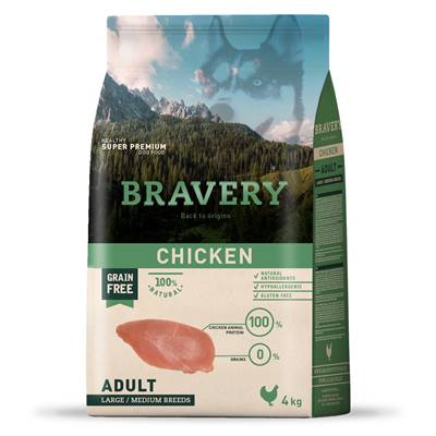 BRAVERY ADULT CHICKEN MED-LARGE BR. 4 KG