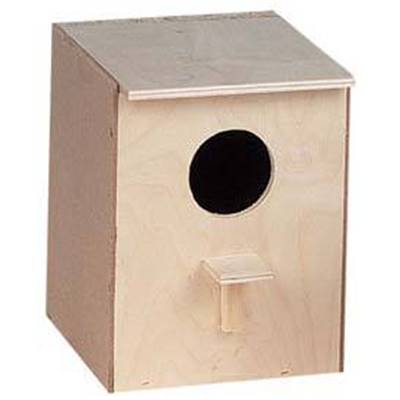 NID EN BOIS PERRUCHES 16.5X16X25.5 CM