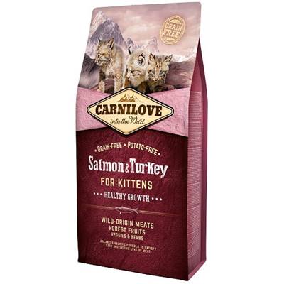 CARNILOVE CAT - Salmon & Turkey for Kittens - Healthy Growth (sans céréales) 6kg