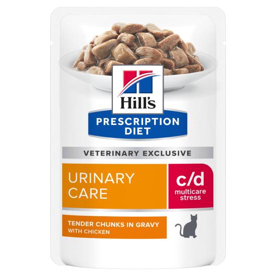 Hill's PRESCRIPTION DIET c/d Urinary Stress Multicare Sachet Repas pour Chat Poulet 12x85 g