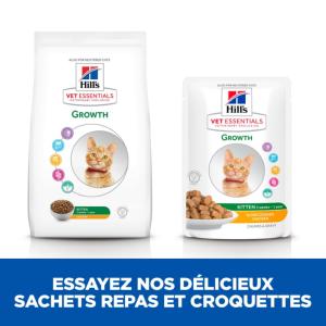 Hill's Vet Essentials Kitten Growth multipack 12 sachets repas pour chaton au poulet 