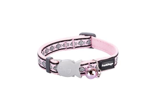 COLLIER POUR CHATS REFLEC FISH 12mm x 20-32cm ROSE CLAIR