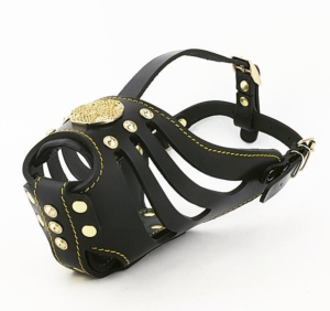 MUSELIÈRE CUIR "THE MAXIMUS" - NOIR & OR - L