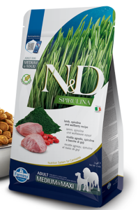 N&D SPIRULINA AGNEAU & BAIE DE GOJI CHIEN MED/MAXI 2kg