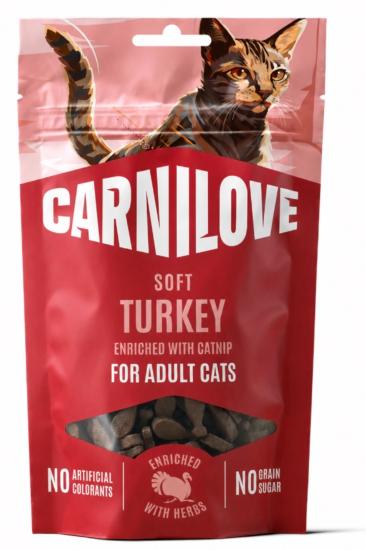 CARNILOVE -CAT SOFT - SNACK TURKEY ENRICHED CATNIP -50G