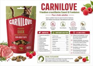 CARNILOVE -CAT CRUNCHY -SNACK DUCK ENRICHED RASPBERRIES -50G