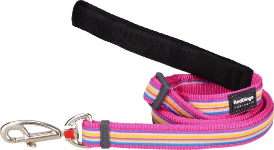 RED DINGO Dog laisse Design Horizontal Stripes Hot Pink S 15mm x 1.8m